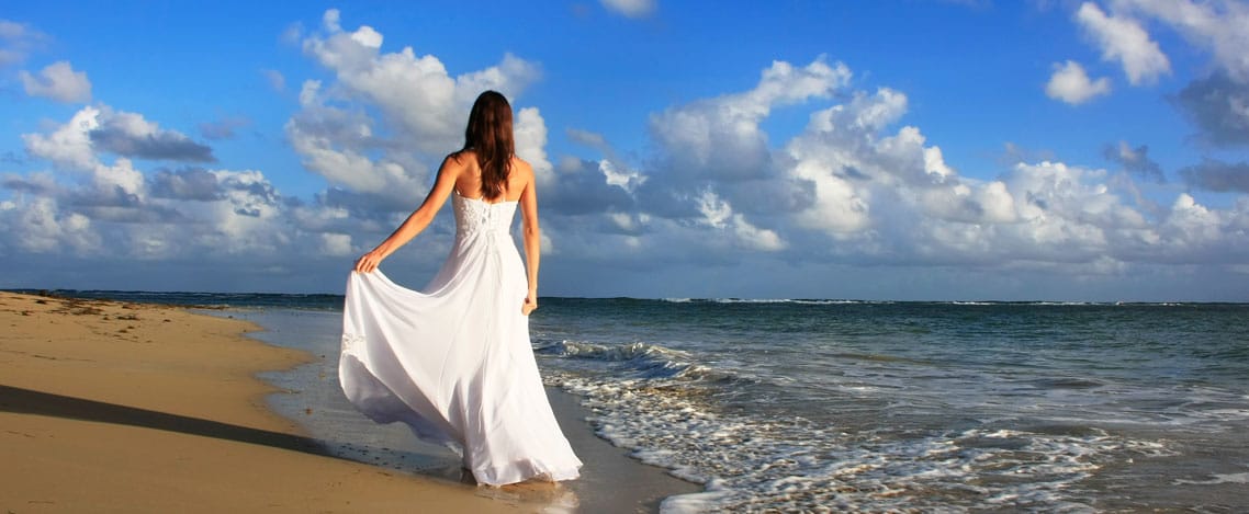 bride on beach