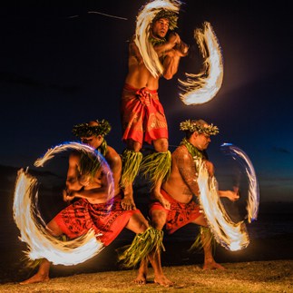 Luau torch dancers