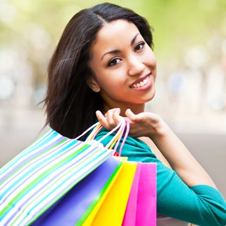 girl with shopping bags